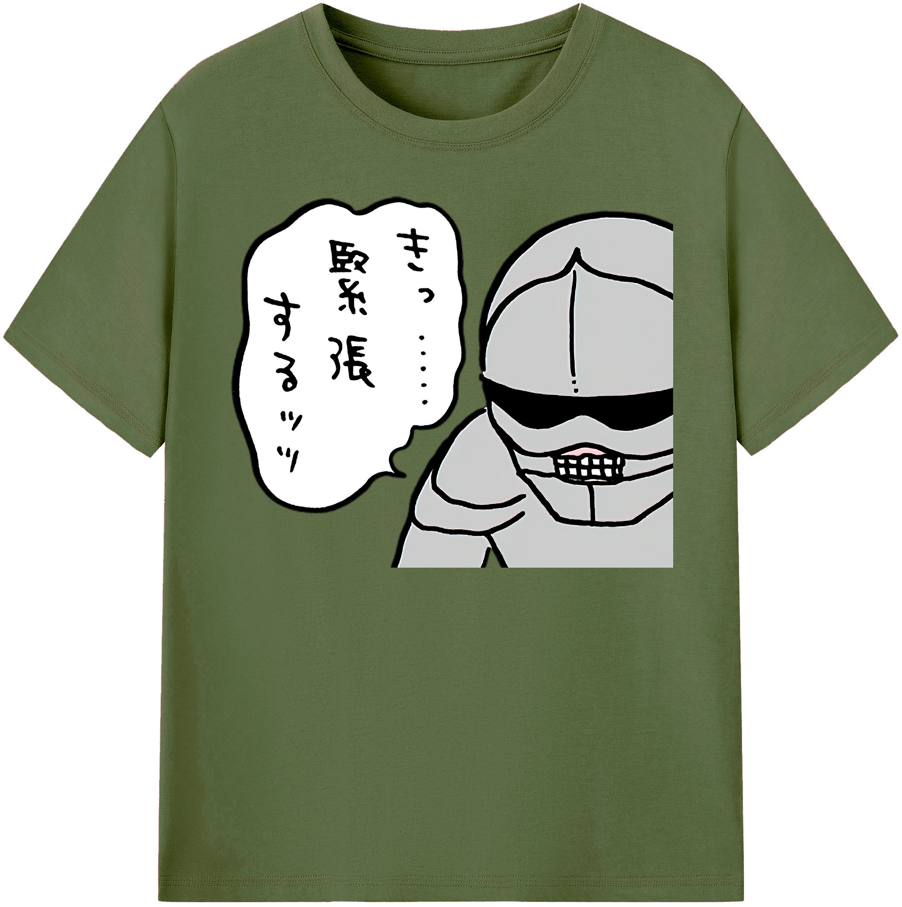 （画像用） ちいかわ 労働の鎧さん Chii-kawa Mr. Armor of Labor 綿100％半袖Tシャツ（フロントプリント）